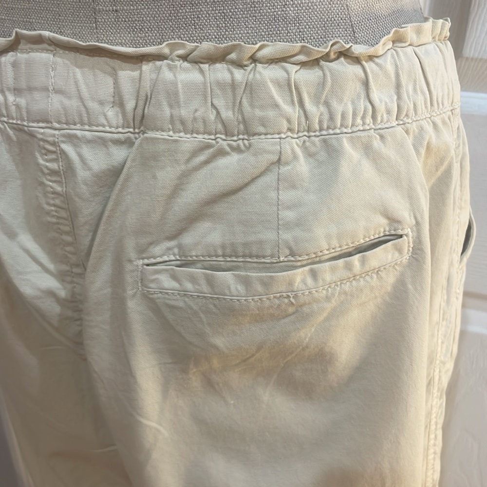 Sonoma Mid Rise Capri pants khaki tan elastic drawstring waist women’s PL petite - Picture 13 of 16